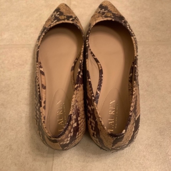 Ralph Lauren Brown Snake Print Flats - Picture 4 of 7
